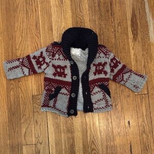 Cozy Knit Cardigan with Skull Design